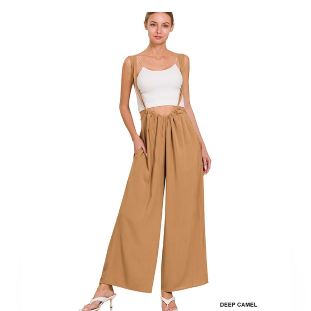 Zenana Suspender Romper with pockets